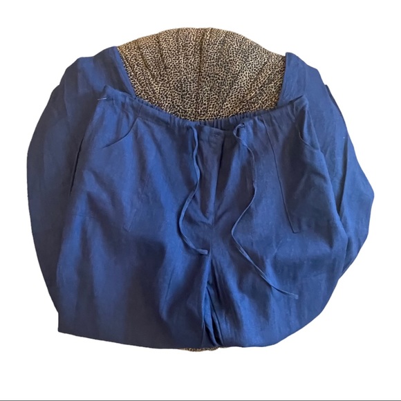 New Jessica London Navy Blue Linen Blend Drawstring Pants Plus Size 22 Tall - Picture 14 of 15